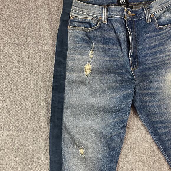 BDG Jeans Urban Outfitters Mens 32x30 Blue Stripe Distressed - Picture 2 of 11